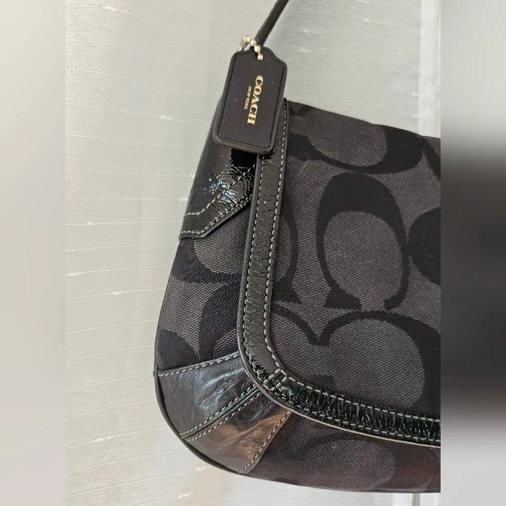 COACH Black Ergo Signature Flap Y2K Shoulder Bag - Picture 4 of 13